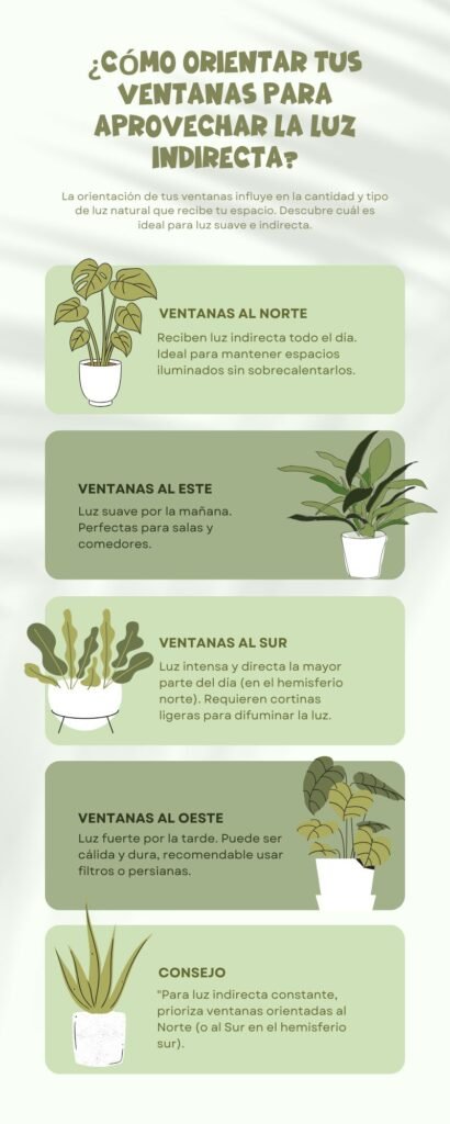 La orientación de tus ventanas influye en la cantidad y tipo de luz natural que recibe tu espacio. Descubre cuál es ideal para luz suave e indirecta.